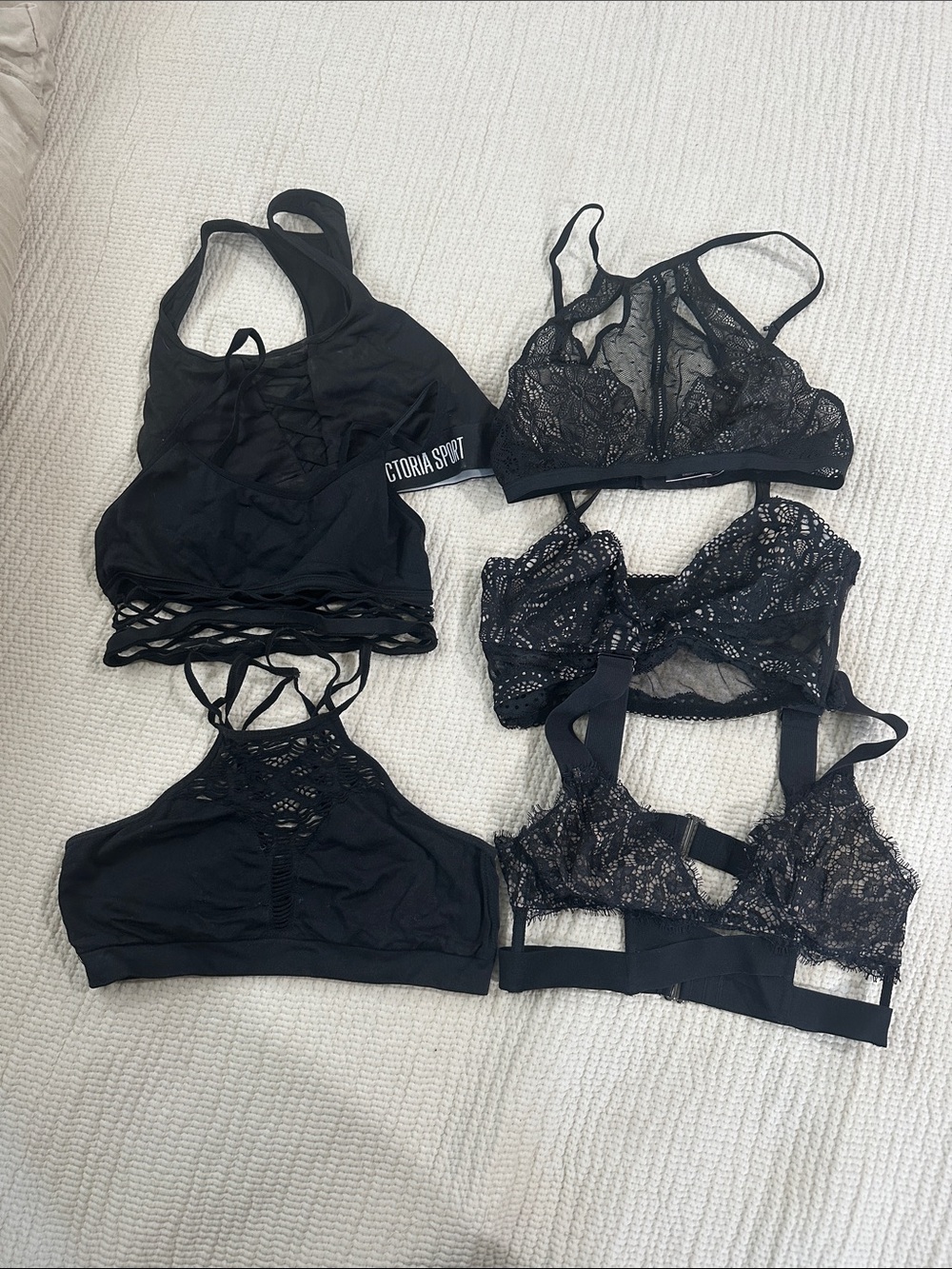 Victoria's Secret Black Lace Bralettes Set - Pack of 4